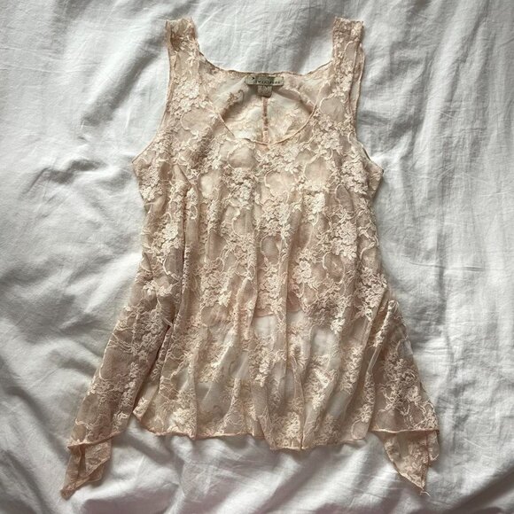 2000s Cream Lace Tank Top - Picture 8 of 8